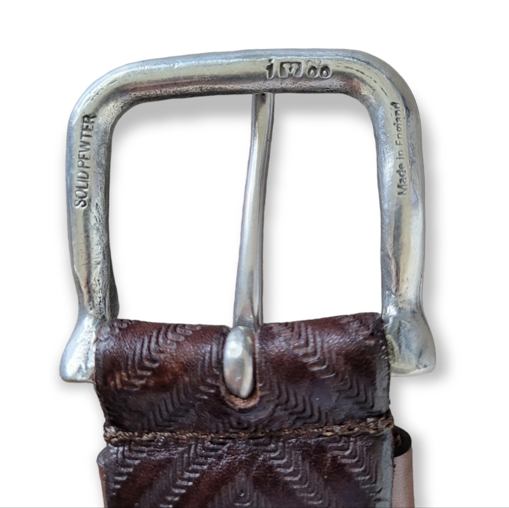 John Varvatos Brown Studded Western Leather Belt